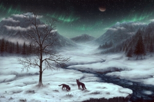 Snowy Skyrim游戏风景4K壁纸