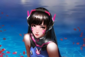 水 花瓣 dva 4k手机壁纸竖屏