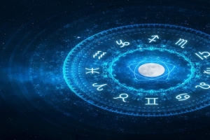 12星座蓝色星空创意背景