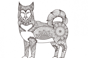 狼线性绘画