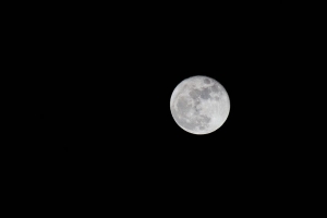 满月 夜晚 天空 黑暗 黑白 4k壁纸 3840x2160