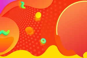 双11促狭季几何狂欢橙色banner