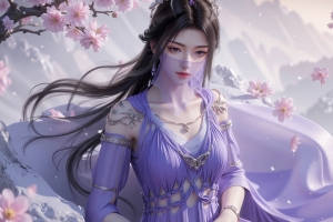 凡人修仙传紫灵紫色面纱4k高清横屏壁纸3840x2400免费下载