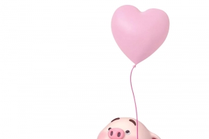 恋爱猪小屁高清PNG透明免扣设计素材免费下载