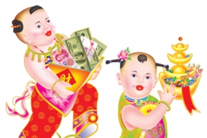 中国福娃招财童子金元宝春节过年