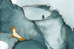 水墨金边背景图