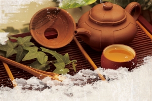 茶道文化海报背景素材