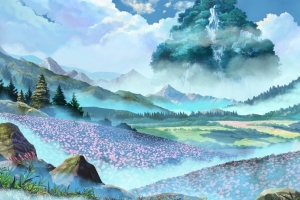 山 树 鲜花 天空 云 4k风景壁纸3840x2160