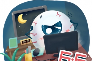 手绘卡通66爱眼日素材