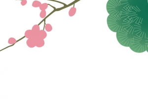 绿色简约仙鹤背景