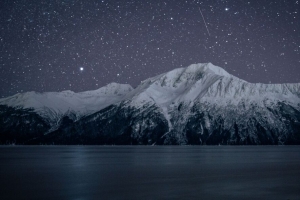 山脉 雪 风景 夜晚 星星 4k壁纸 3840x2160