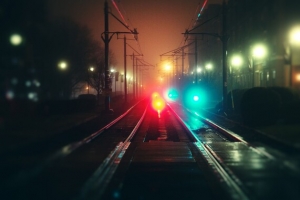 虚化灯光夜景都市