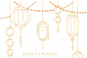 中国风卡通的灯笼