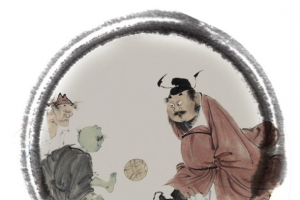 中国风古人踢蹴鞠