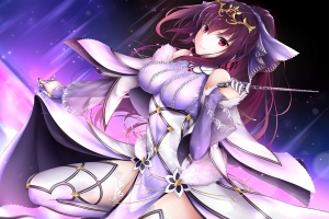 命运fate grand order 红色眼睛动漫美女4k壁纸