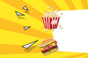 卡通美食西餐汉堡banner海报