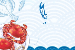 复古海鲜龙虾美食开渔节淘宝banner
