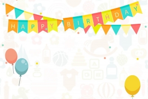 卡通儿童生日派对PSD分层