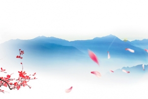 中国风水墨青花瓷海报背景