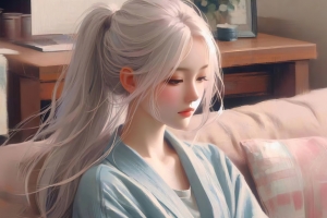 好看的马尾辫动漫少女平板壁纸