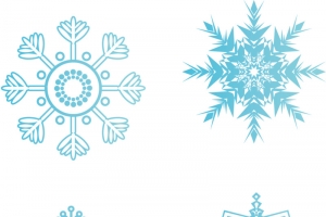 蓝色雪花素材