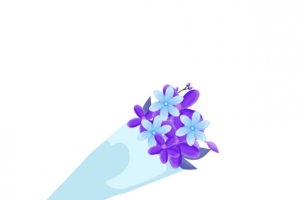 教师节一束紫蓝色花朵淡雅