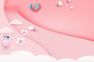 粉色剪纸 背景图元素