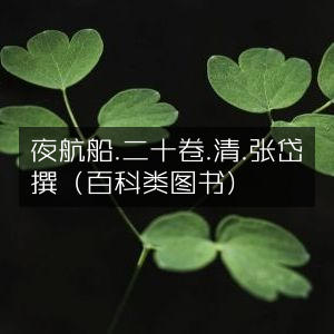 夜航船，清代张岱著百科类图书，共二十卷，古典文集珍藏
