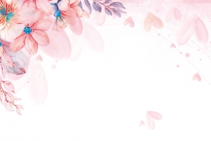 粉红主题花朵花瓣边框