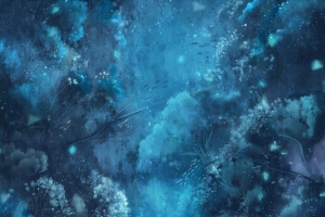 手绘夜晚寂静大屏