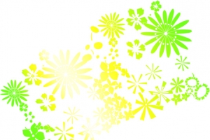 绿色卡通渐变花纹