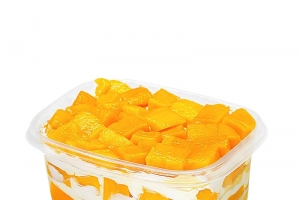 芒果奶油千层盒子装饰PNG