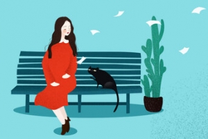 情人节可爱卡通插画小清新banner