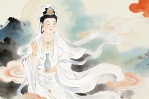 观音菩萨 水墨风4k电脑壁纸