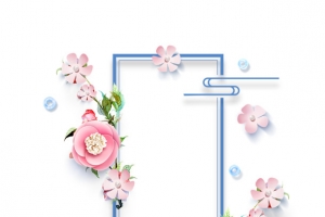 粉红美丽花朵装饰边框