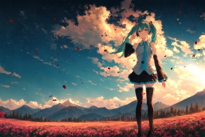 Miku初音未来 黄昏的天空 4K动漫壁纸 3840x2400