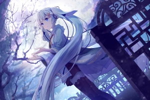 初音未来 天使 古风 中秋高清动漫壁纸