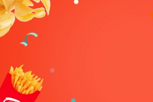 零食卡通红色海报banner背景