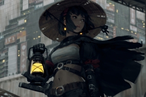提油灯动漫美女4k壁纸