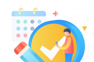 立体签到小场景高清PNG透明免扣设计素材免费下载