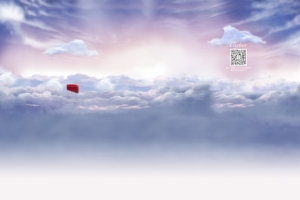 蓝色天空粉色阳光海报