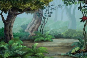 卡通手绘森林背景