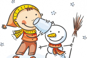 堆雪人儿童下雪入冬素材