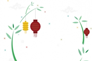 清新 花环 植物 灯笼