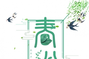 春分艺术字主题元素图燕子柳条元素
