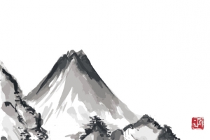 矢量水墨山