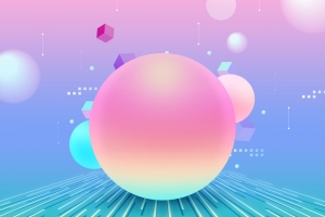 多彩立体C4D几何海报背景
