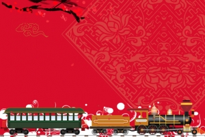 新年春运回家红色纹理背景