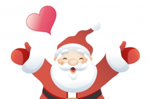圣诞老人爱心高清PNG透明图片-圣诞节设计素材免费下载