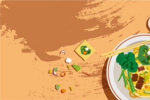 手绘插画美食水饺包子背景素材